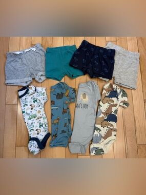 Baby Boy Bundle Onesies & Shorts 3 Months- Baby Essentials, Baby Closet Starters